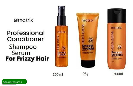 BestoSale.Com-Image 1-Transform Your Hair Care Routine
Introducing our Professional Hair Smooth Shampoo, Conditioner, and Hair Serum Combo Pack, designed to give your hair the ultimate pampering it deserves. This trio is perfect for achieving silky smooth, vibrant hair that shines with health.
What's Included:


Shampoo (200 ml): Gently cleanses while nourishing your hair from root to tip.

Conditioner (98 gm): Deeply hydrates and detangles, leaving your hair soft and manageable.

Hair Serum (10