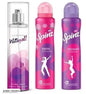 wottagirl secret cursh 60ml  Spinz Exotic 50ml  Enchante 50ml  Perfumed Deodrants For Women( 160ml)