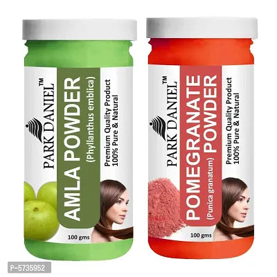 Amla Powder and Pomegranate Powder - Pack of 2 Jars (100 grams Each)