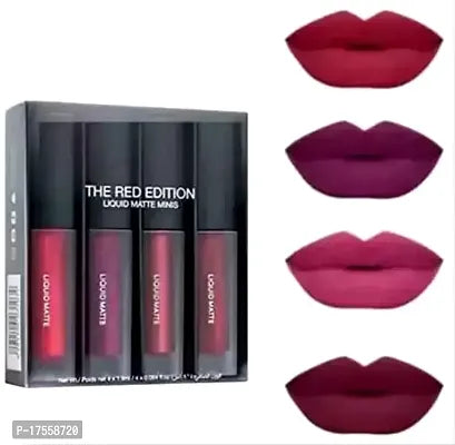 Red Matte Longlasting Crayon Lipstick - Pack of 4