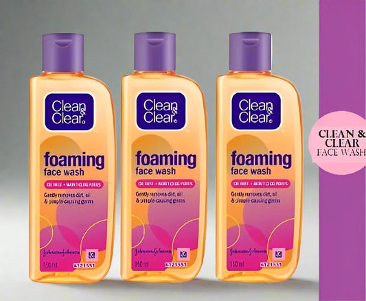 Clean  Clear Foaming Facewash for Oily Skin 150 ml (Pack of 3 )