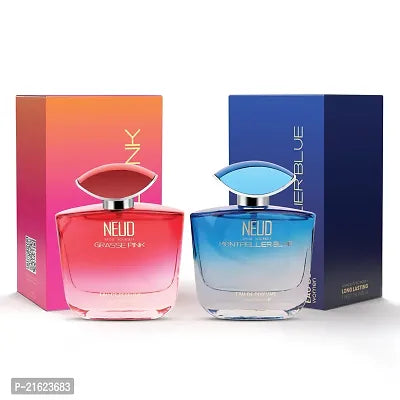 NEUD Combo Grasse Pink  Montpellier Blue  Luxury Perfume for Modern Women Long Lasting EDP - 100ml