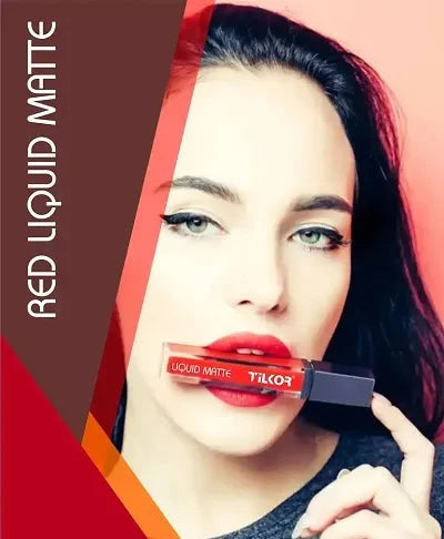 Red Matte Longlasting Crayon Lipstick Smudgeproof  Waterproof (Pack of 4) 20 gm