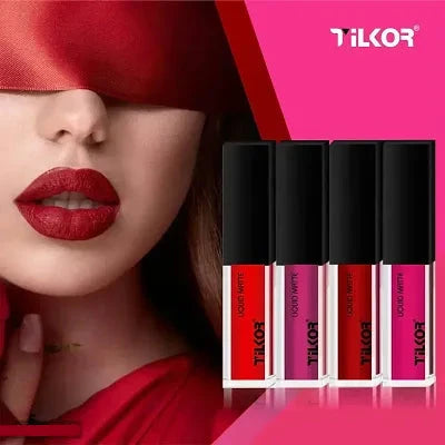 Red Matte Longlasting Crayon Lipstick Smudgeproof  Waterproof (Pack of 4) 20 gm