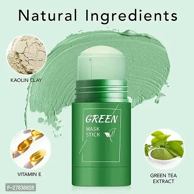 Green Tea Mask Stick for Face, Blackhead Remover with Green Tea Extract, Deep Pore Cleansing, Moisturizing, Skin Brightening All Skin Types of Men and Women