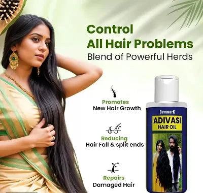 Adivasi Hair Growth Anti Hair fall Control Oil  Pack of 2(200ml)