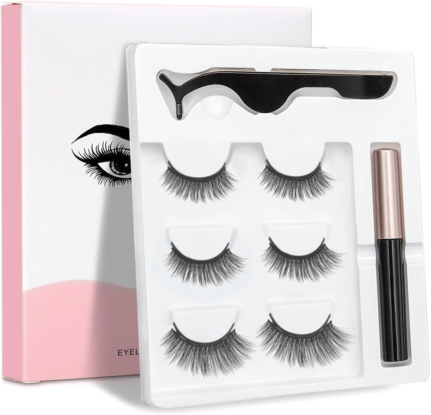 Magnetic Eyelashes, 3 Pairs Reusable Magnetic Lashes-(Pack of 3)