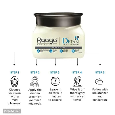 Raaga Professional De-Tan Pack with Kojic, Lactic Acid  Arbutin | Tan Removal Cream | Dermatologically Tested, Peroxide, Hydroquinone  Sulphate... Pack of -2