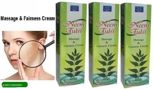 BestoSale.Com-Image 1-Revitalize Your Skin Naturally!
    Experience the perfect blend of nature and science with our Professional Neem Tulsi Massage Fairness Cream. This unique formula is enriched with the goodness of Neem and Tulsi, known for their remarkable skin benefits.
    
        
Brightens Complexion: Infused with natural extracts that help to enhance your skin tone.
        
Deep Nourishment: Provides essential nutrients to keep your skin healthy and radiant.
        
Soothe & Protect