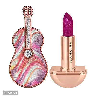 Colors Queen Lipstick Rockstar Lipstick Shimmery Matte Finish, Smudge Proof,12 Hour Stay Fuchsia (3 Gram)