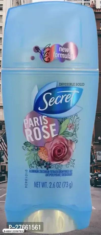 Secret Invisible Solid Deodorant Stick, Paris Rose - 73g (2.6oz) Deodorant Stick