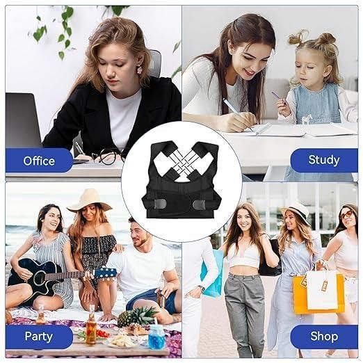 Product Name: Adjustable Back Posture Corrector/ Slouching Relieve Pain Belt Women Men Package Contains: 1 Piece Of Posture, Material: Others, Color: Color as per availability, LxWxH: 18x 17x 10, Weight: 400 gms