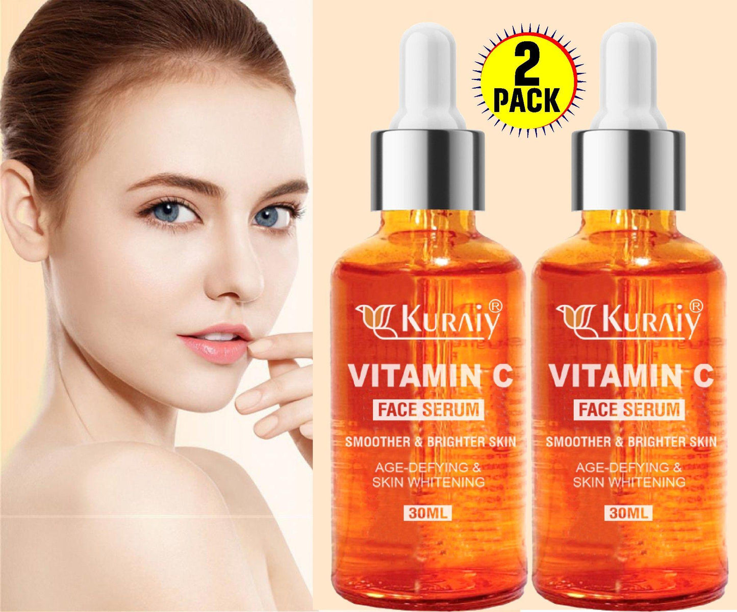 KURAIY  Organic Skin Illuminate Face Serum for Radiant Skin with Vitamin C & Turmeric