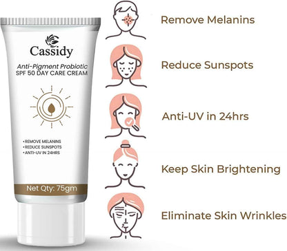 CASSIDY Anti-Pigment Probiotic SPF Cream, 75gm (Pack of 2)