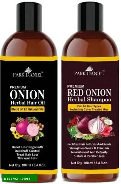 Product Transform Your Hair Care Routine!
    Park Daniel Premium ONION Hair Oil and Shampoo Combo is the ultimate solution for luscious, healthy hair. This combo pack includes two bottles of 100 ml each, specially formulated for both Men and Women.
    
