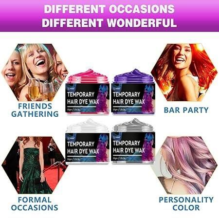 Temporary Hair Coloring Wax 120g (Pack of 4)