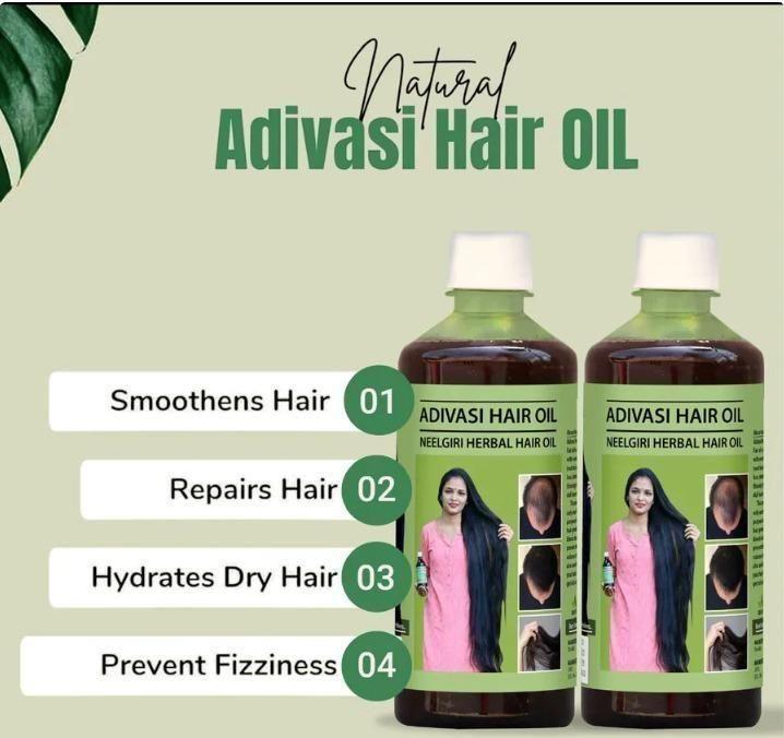 Product Name : Adivasi Herbal Hair Oil 125ML (Pack of 2)Package Contains: It Has Hair Oil ProductComposition: Hair OilProduct Quantity: 125 mlHair Type: All HairType Form: LiquidCombo: Pack Of 2Ideal for WomenWeight: 100