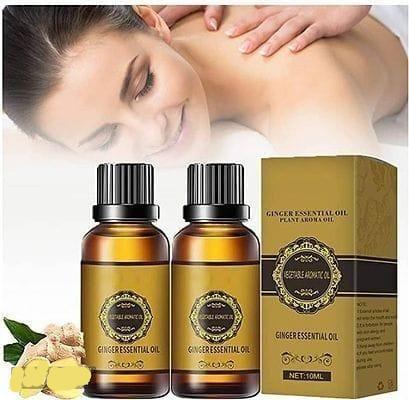 Belly Drainage Ginger Oil, Lymphatic Drainage Ginger Oil, Slimming Tummy Ginger Oil, Ginger Essential Oil for Swelling and Pain Relief, Care for Skin (10ML)