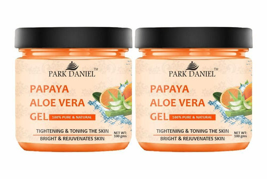 Park Daniel Papaya & Aloe Vera Extract Gel For Skin Tightening, Toning, Brightening and Rejuvenates Pack of 2 of 100 grams