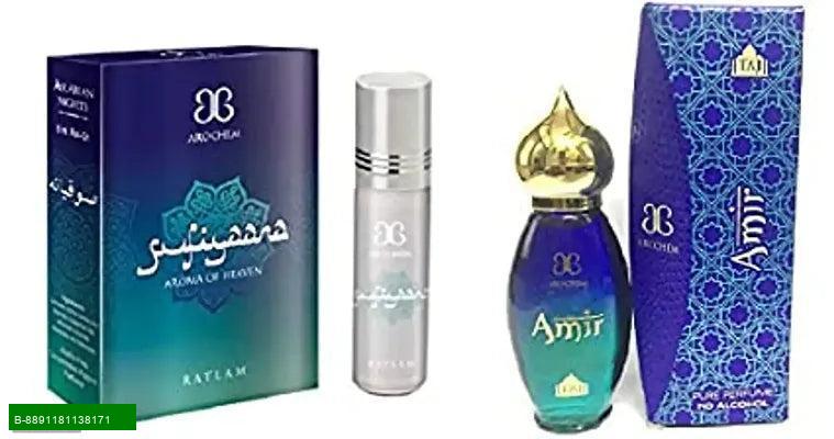 Product Discover the Essence of Luxury with Arochem Amir Sufiyana Attars
    Indulge in the captivating aromas of our Arochem Amir Sufiyana Attars Long Lasting Combo. Each attar is meticulously crafted to provide a long-lasting fragrance that lingers thro