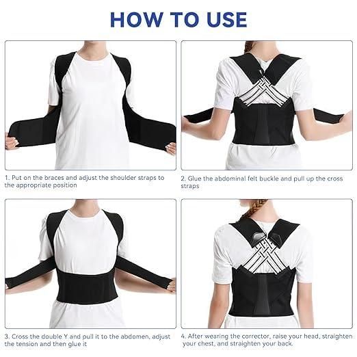 Product Name: Adjustable Back Posture Corrector/ Slouching Relieve Pain Belt Women Men Package Contains: 1 Piece Of Posture, Material: Others, Color: Color as per availability, LxWxH: 18x 17x 10, Weight: 400 gms