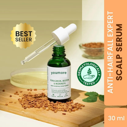 Product Name: Anti-Hairfall Expert Serum 30ml Package Contains: It has 1 Piece of Hair Serum  Composition: Fenugreek, Biotin &amp; Redensyl Product Quantity: 30ml Hair Type: All Hair Type Form: Liquid Combo: Pack of 1 Ideal Weight: 100