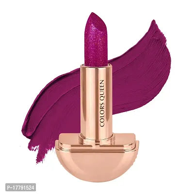 Colors Queen Lipstick Rockstar Lipstick Shimmery Matte Finish, Smudge Proof,12 Hour Stay Fuchsia (3 Gram)