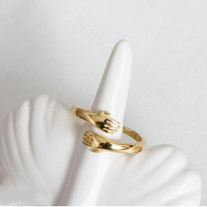 Stylish Gold plated Hug Shape Finger Ring For Women and Girls