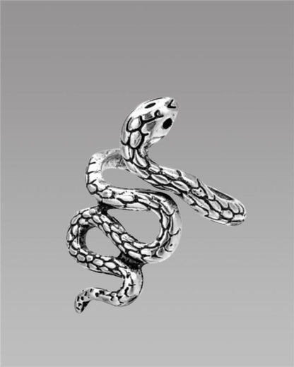 Silver and Black Color Snake Ring For Men and Women