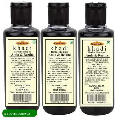 BestoSale.Com-Image 1-Revitalize Your Hair Naturally!Introducing the Khadi Herbal Amla Reetha Shampoo, a perfect blend of nature's finest ingredients designed to nourish and rejuvenate your hair. Each bottle contains 630 ml of pure herbal goodness, and this pack includes 3 bottles for extended use.Amla, known for its rich Vitamin C content, promotes hair growth and strengthens the hair follicles, while Reetha (Soapnut) provides a natural cleansing effect without stripping away essential oils. To