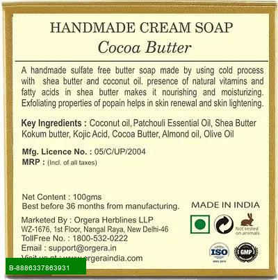 Product Org'era Cocoa Butter Soap With Vanilla (2 x 100 g) Indulge your senses with the luxurious Org'era Cocoa Butter Soap infused with the delightful essence of vanilla. This exquisite soap is designed to nourish and hydrate your skin while providing a 