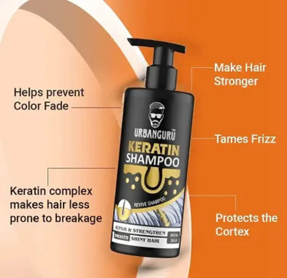 URBANGURU Mens Shampoo For Straightened Hair, 300 ML |Shampoo for Starightened Hair|Shampoo with Pro Keratin  Incell Technology