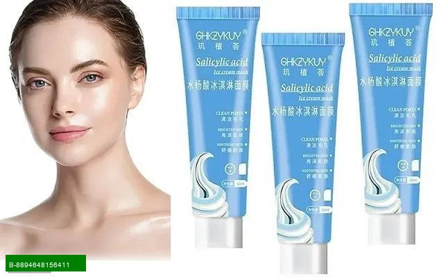 Product PROFESSIONAL SALICYLIC ACID ICE CREAM MASK - PACK OF 03
Transform your skincare routine with our Professional Salicylic Acid Ice Cream Mask. This innovative mask is specially formulated to target blemishes, control oil, and provide deep cleansing 