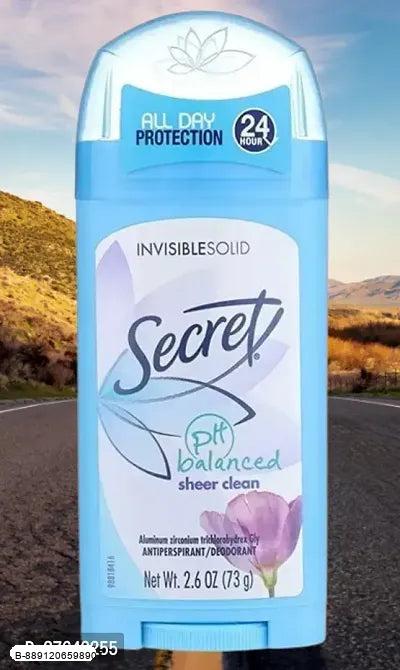 Secret Invisible Solid Antiperspirant Deodorant-Sheer Clean-2.6 oz - For Men  Women  (73 g)