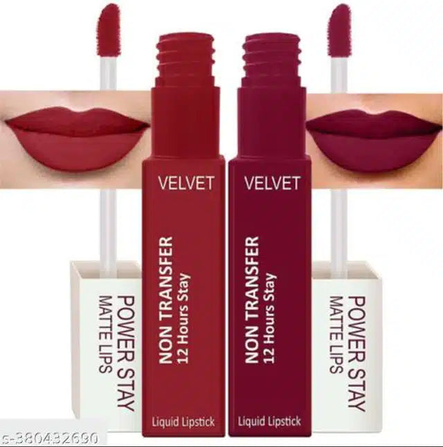 Power Stay Liquid Lipsticks (Maroon & Brown, Pack of 2)