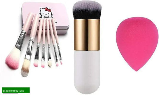 Product Transform Your Makeup Routine!  Introducing the Hello Kitty Makeup Brush Set, a delightful collection of 7 essential brushes designed for flawless application and blending. Whether you're a makeup novice or a seasoned pro, this set is perfect for 