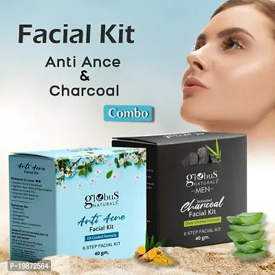 Natural Facial Kit Combo - Oil Control Anti Acne Deep Cleansing Charcoal Men Facial Kit